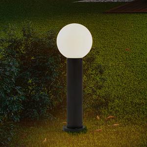 LINDBY Dangan sokkellamp, wit, hoogte 60 cm, glas, metaal