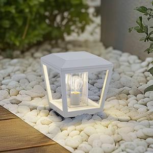 LUCANDE Sokkellamp Dunia, wit, metaal, 24cm, E27