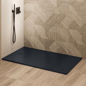 Saniclear Lino douchebak 160x100cm met stone finish zwart