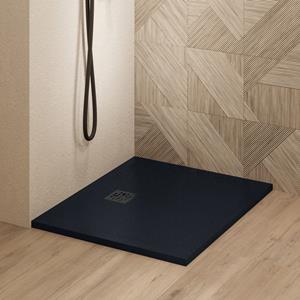 Saniclear Lino douchebak 90x90cm met stone finish zwart