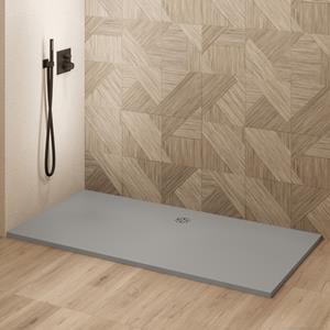 Saniclear Modo douchebak 180x90cm met stone finish lichtgrijs