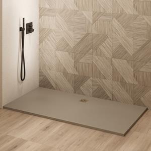 Saniclear Modo douchebak 170x70cm met stone finish cappuccino