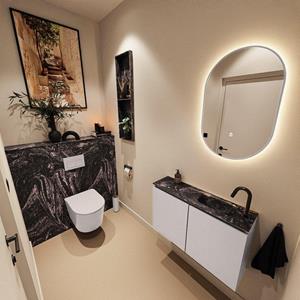 Mondiaz TURE-DLUX 80cm toiletmeubel Cale. EDEN wastafel Lava positie rechts. Met 1 kraangat. TUREDX80CALR1LAV