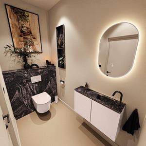 Mondiaz TURE-DLUX 80cm toiletmeubel Rosee. EDEN wastafel Lava positie rechts. Met 1 kraangat. TUREDX80ROSR1LAV