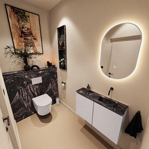 Mondiaz TURE-DLUX 80cm toiletmeubel Cale. EDEN wastafel Lava positie rechts. Zonder kraangat. TUREDX80CALR0LAV