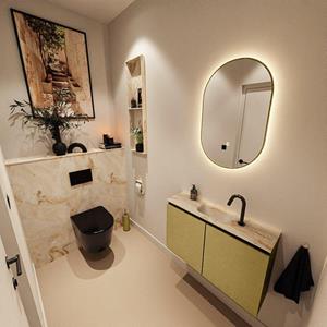 Mondiaz TURE-DLUX 80cm toiletmeubel Oro. EDEN wastafel Frappe positie midden. Met 1 kraangat. TUREDX80OROM1FRA