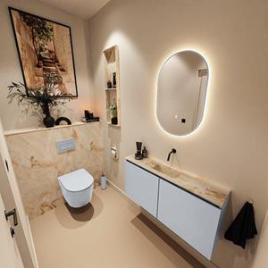 Mondiaz TURE-DLUX 100cm toiletmeubel Clay. EDEN wastafel Frappe positie midden. Zonder kraangat. TUREDX100CLAM0FRA
