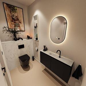 Mondiaz TURE-DLUX 100cm toiletmeubel Urban. EDEN wastafel Opalo positie midden. Met 1 kraangat. TUREDX100URBM1OPA