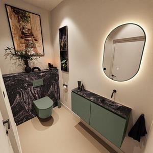 Mondiaz TURE-DLUX 100cm toiletmeubel Army. EDEN wastafel Lava positie rechts. Zonder kraangat. TUREDX100ARMR0LAV