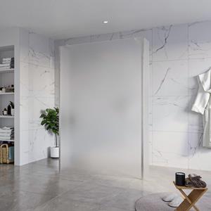 Fortifura Galeria Vrijstaande Inloopdouche - 140x200cm - Glas mat - antikalk - 8mm veiligheidsglas - 2 zijwanden 40cm - wandsteunen en hoekprofielen - Geborsteld RVS PVD (RVS) SW927769 2x/SW797937/SW7
