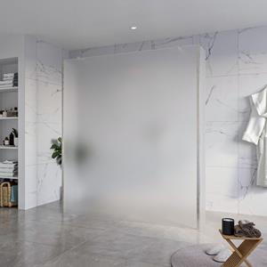 Fortifura Galeria Vrijstaande Inloopdouche - 180x200cm - Glas mat - antikalk - 8mm veiligheidsglas - 2 zijwanden 30cm - wandsteunen en hoekprofielen - Geborsteld RVS PVD (RVS) SW927769 2x/SW797933/SW7