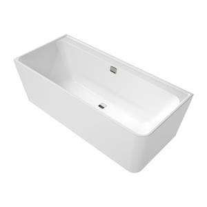 Villeroy & Boch Collaro half vrijstaand hoekbad 180x80cm rechthoek hoek links overloop Goud Acryl Glans Wit uba180cor9cl00vj01