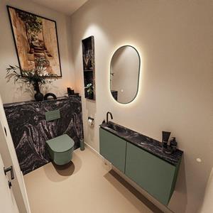 Mondiaz TURE-DLUX 100cm toiletmeubel Army. EDEN wastafel Lava positie links. Met 1 kraangat. TUREDX100ARML1LAV
