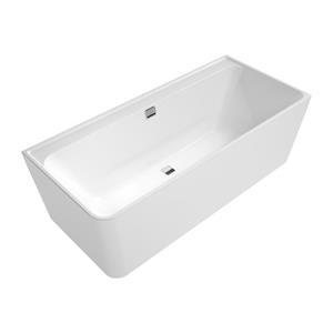 Villeroy & Boch Collaro half vrijstaand hoekbad 180x80cm rechthoek hoek rechts overloop Goud Acryl Glans Wit uba180cor9cr00vj01