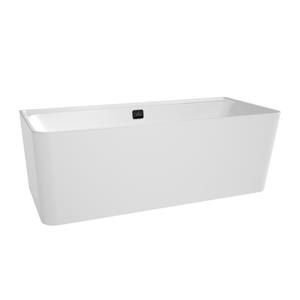 Villeroy & Boch Collaro half vrijstaand half vrijstaand bad 180x80cm rechthoek overloop mat zwart Acryl Glans Wit uba180cor9cs00vn01