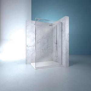 Nemo Stock Inloopdouche - 160x200cm - 8mm glas - kleur profiel: mat witgoud - kleur glas: transparant brons net structuur STYLEWALKIN.160.33.53