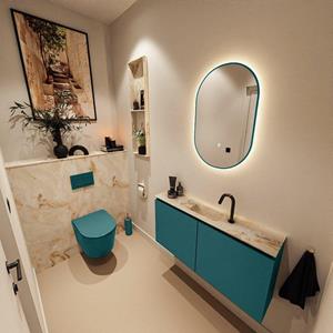 Mondiaz TURE-DLUX 100cm toiletmeubel Smag. EDEN wastafel Frappe positie midden. Met 1 kraangat. TUREDX100SMAM1FRA