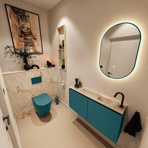 Mondiaz TURE-DLUX 100cm toiletmeubel Smag. EDEN wastafel Frappe positie rechts. Met 1 kraangat. TUREDX100SMAR1FRA
