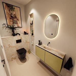 Mondiaz TURE-DLUX 100cm toiletmeubel Oro. EDEN wastafel Frappe positie midden. Zonder kraangat. TUREDX100OROM0FRA
