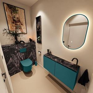 Mondiaz TURE-DLUX 100cm toiletmeubel Smag. EDEN wastafel Lava positie rechts. Met 1 kraangat. TUREDX100SMAR1LAV