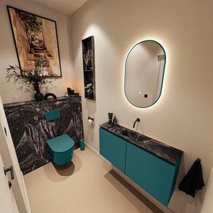 Mondiaz TURE-DLUX 100cm toiletmeubel Smag. EDEN wastafel Lava positie midden. Zonder kraangat. TUREDX100SMAM0LAV