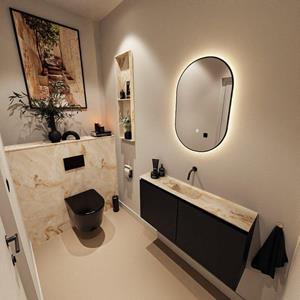 Mondiaz TURE-DLUX 100cm toiletmeubel Urban. EDEN wastafel Frappe positie midden. Zonder kraangat. TUREDX100URBM0FRA