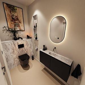 Mondiaz TURE-DLUX 100cm toiletmeubel Urban. EDEN wastafel Glace positie midden. Zonder kraangat. TUREDX100URBM0GLA