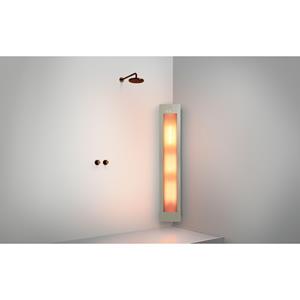 Sunshower Round Plus L infrarood + UV licht opbouw incl installatieset hoek 185x33x25cm full body Sand White L0600-L0106-SML0800