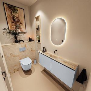 Mondiaz TURE-DLUX 120cm toiletmeubel Clay. EDEN wastafel Frappe positie midden. Zonder kraangat. TUREDX120CLAM0FRA