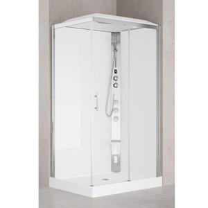 Spring Vidrio Hammam douchecabine 120x90cm rechts met schuifdeur en vaste wanden in veiligheidsglas met jets thermostatische douchekraan VMV2P290DT5-1B