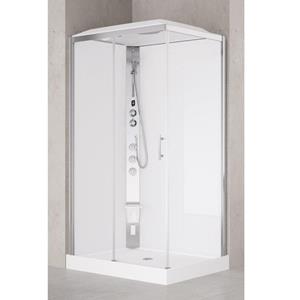 Spring Vidrio Hammam douchecabine 120x90cm links met schuifdeur en vaste wanden in veiligheidsglas met jets thermostatische douchekraan VMV2P290ST5-1B