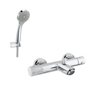 GO by Van Marcke bad thermostaatkraan met ronde handdoucheset chroom sw289737/sw291649