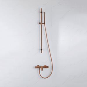 Fortifura Calvi Badkraan - met glijstangset - staafhanddouche - gladde doucheslang - geborsteld koper PVD SW970037/SW970053/SW970046/SW799407