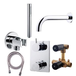 Wiesbaden Caral Badkraan Inbouw Set Chroom sw10504/sw10522/sw10567/sw10613/sw62490/sw62492