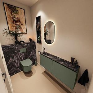 Mondiaz TURE-DLUX 120cm toiletmeubel Army. EDEN wastafel Lava positie links. Met 1 kraangat. TUREDX120ARML1LAV