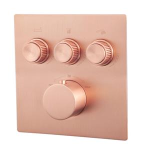 Wiesbaden Caral Klik Pro inbouw thermostatisch douche/badkraan 3 functies met inbouwdeel geborsteld koper SW717357 / SW717361
