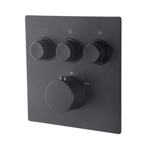 Wiesbaden Caral Klik Pro inbouw thermostatisch douche/badkraan 3 functies met inbouwdeel mat zwart SW717354 / SW717361