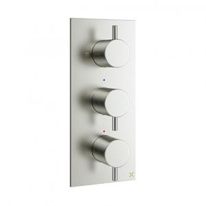 Crosswater MPRO inbouw thermostatisch douchekraan verticaal 2 stopkranen geborsteld RVS sw385417/sw385439
