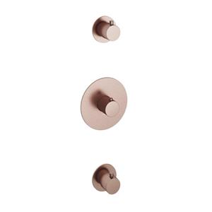 Hotbath Cobber inbouwthermostaat 2 stopkranen geborsteld koper PVD HB007 / CB007EXTBCP