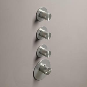 Hotbath Archie inbouwthermostaat met 3 stopkranen RVS MHF003 / ARHF013IX
