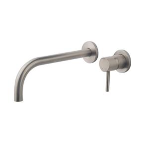 Wiesbaden Slim inbouwwastafelkraan hendel afbouwdeel geborsteld staal inclusief inbouwdeel geborsteld staal SW440384/SW440387