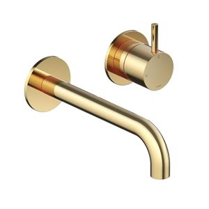 Hotbath Cobber Wastafelkraan inbouw - 25 cm uitloop - PVD - gepolijst messing CB105EXT25NBP HBCB105