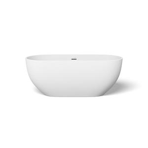 Looox Easy vrijstaand ligbad - 170x80x57cm - mineraal marmer mat wit easy17080mw
