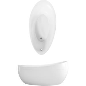 Villeroy & Boch Aveo bad 190x95cm quaryl ovaal met paneel en afvoer wit ubq194ave9pdv-01