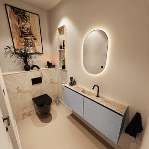 Mondiaz TURE-DLUX 120cm toiletmeubel Plata. EDEN wastafel Frappe positie midden. Met 1 kraangat. TUREDX120PLAM1FRA