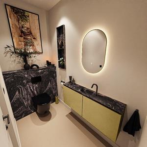 Mondiaz TURE-DLUX 120cm toiletmeubel Oro. EDEN wastafel Lava positie midden. Met 1 kraangat. TUREDX120OROM1LAV