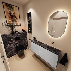 Mondiaz TURE-DLUX 120cm toiletmeubel Plata. EDEN wastafel Lava positie rechts. Zonder kraangat. TUREDX120PLAR0LAV