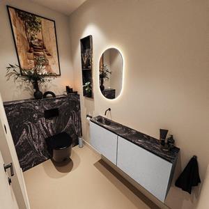 Mondiaz TURE-DLUX 120cm toiletmeubel Plata. EDEN wastafel Lava positie links. Zonder kraangat. TUREDX120PLAL0LAV