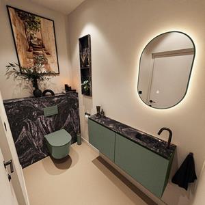 Mondiaz TURE-DLUX 120cm toiletmeubel Army. EDEN wastafel Lava positie rechts. Met 1 kraangat. TUREDX120ARMR1LAV