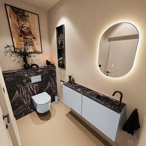Mondiaz TURE-DLUX 120cm toiletmeubel Clay. EDEN wastafel Lava positie rechts. Met 1 kraangat. TUREDX120CLAR1LAV